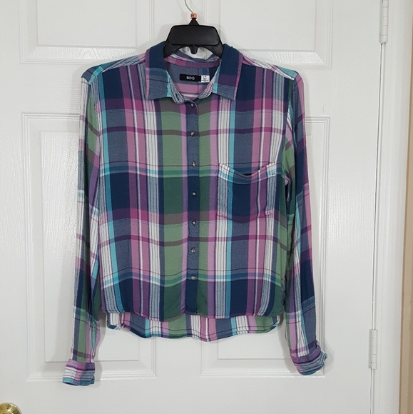 BDG Tops - BDG plaid button down shirt